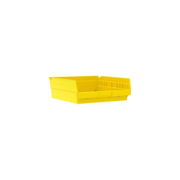 Akro-Mils Shelf Storage Bin, Plastic, Yellow, 4 in H, 11-1/8 in W, 11-5/8 in L, 12 PK 30170YELLO - main